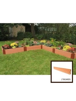 Classic Sienna Raised Garden Bed "L" Shaped With 2" Boards -Garden Care Shop 8588255 01v sienna composite raised garden bed 2 inch l shaped