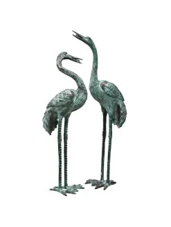 Bronze Crane Statues, Large