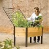 Elevated Planter Box And Space-Maker Pivoting Trellis Set, 2' X 4' -Garden Care Shop 8590247 492 cedar planter box with trellis tif