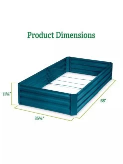 Demeter Corrugated Metal Raised Bed, 34" X 68" -Garden Care Shop 8594183 dims GSC