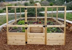 Garden In A Box Cedar Raised Bed With Deer Fence, 8' X 8' 8 Garden In A Box Cedar Raised Bed With Deer Fence, 8' X 8' -Garden Care Shop 8595875 03V tif