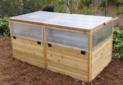 Garden In A Box Cedar Raised Bed With Greenhouse, 3' X 6' -Garden Care Shop 8597082 04V tif