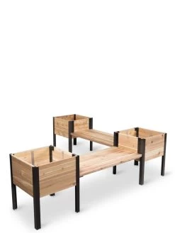Elevated Cedar Planter Bench Kit, Natural, 90" -Garden Care Shop 8597992 10056 tif
