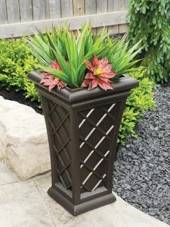 Carolina Self-Watering Tall Planter, 28" -Garden Care Shop 8598645 03V tif