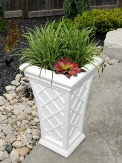 Carolina Self-Watering Tall Planter, 28" -Garden Care Shop 8598645 09V tif