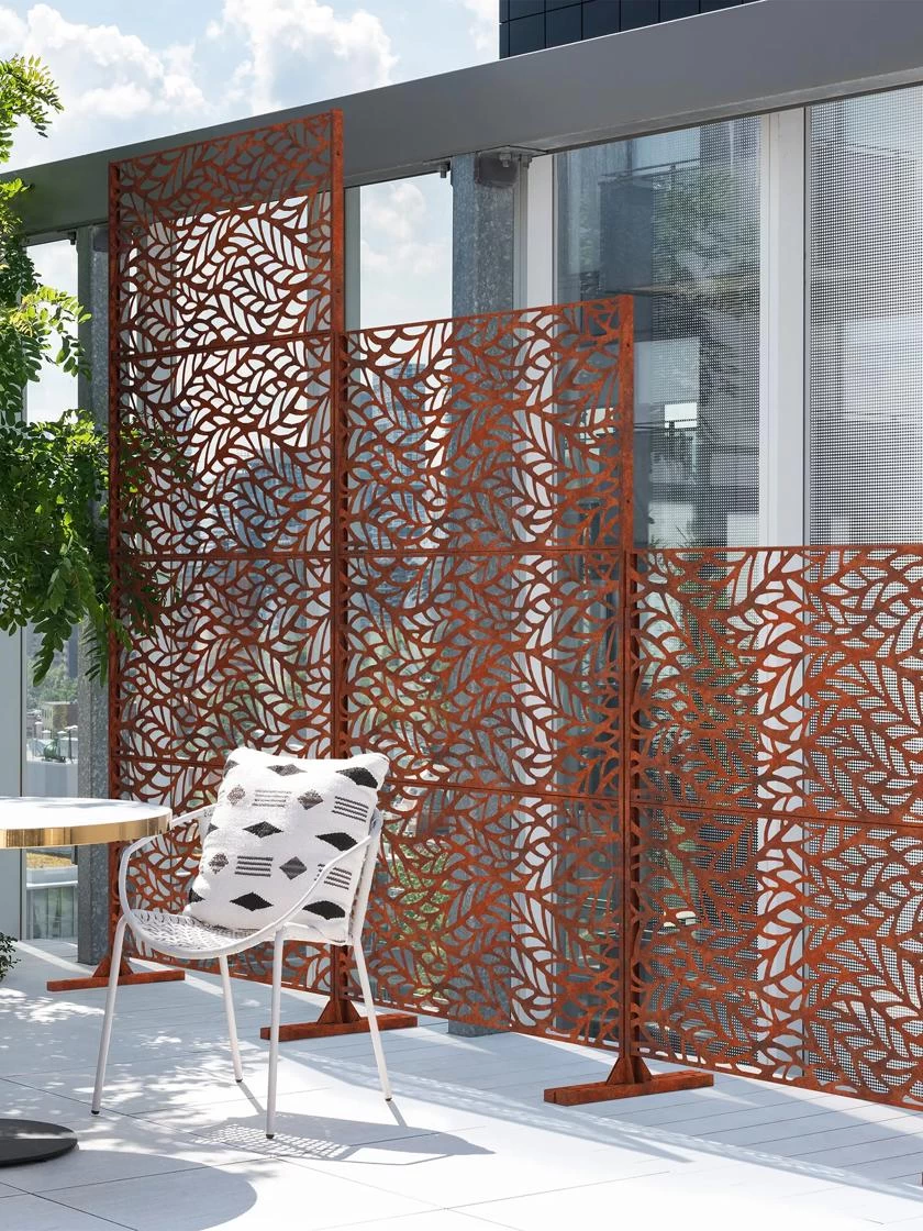 Veradek 2-Panel Privacy Screen Set, Flowleaf 4 Veradek 2-Panel Privacy Screen Set, Flowleaf - Image 2