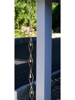 Diamond Pure Copper Rain Chain, 8-1/2' -Garden Care Shop 8600205 01v