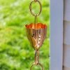 Crocus Pure Copper Rain Chain, 8.5' -Garden Care Shop 8600207 02v crocus solid copper rain chain 8 foot