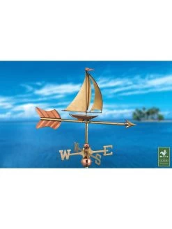 Sailboat Garden Copper Weathervane With Pole -Garden Care Shop 8600347 03v sailboat cottage copper weathervane roof mount