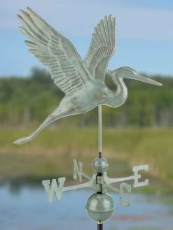 Graceful Blue Heron Copper Weathervane -Garden Care Shop 8600374 07v