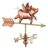 Flying Pig Cottage Copper Weathervane With Roof Mount -Garden Care Shop 8600376 01v flying pig cottage weathervane roof mount