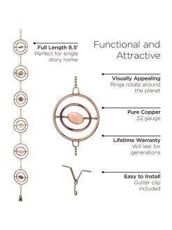 Stellar Copper Rain Chain, 8.5ft 7 Stellar Copper Rain Chain, 8.5ft -Garden Care Shop 8610093 03v