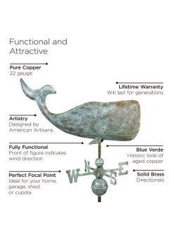 Whale Weathervane -Garden Care Shop 8610226 04v