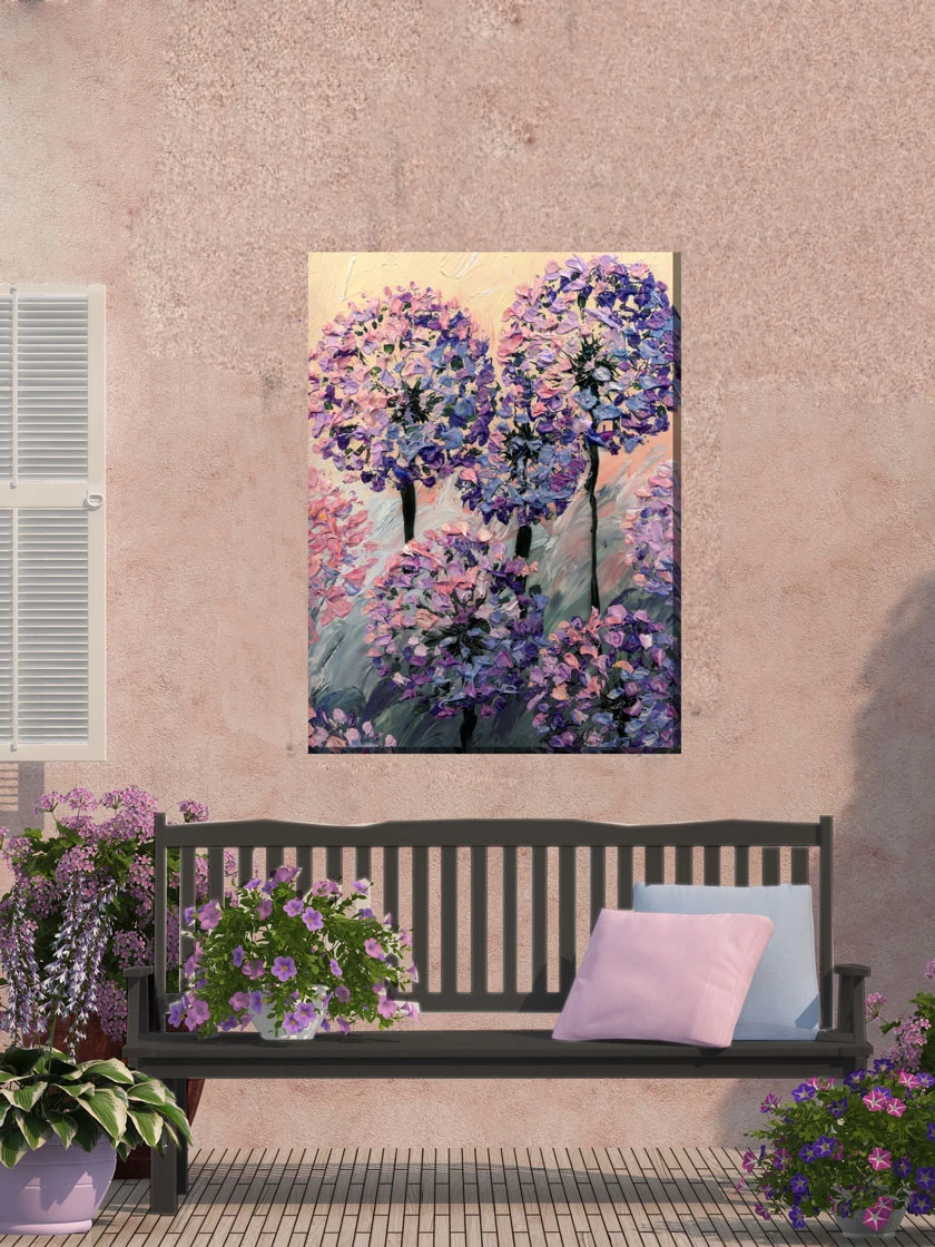 Artistic Allium Outdoor Wall Art 3 Artistic Allium Outdoor Wall Art