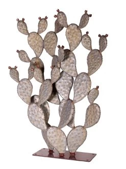 Desert Steel Prickly Pear Cactus Sculpture, Grande -Garden Care Shop 8610769 03v