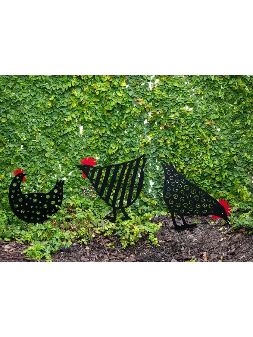 Chicken Friends Garden Stakes Set 4 Chicken Friends Garden Stakes Set - Image 2
