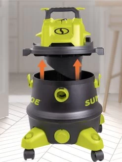 Sun Joe® 8-Gal 1200W 6.5 Pk HP Wet/Dry Shop Vac, HEPA,w/Cleaning Attachments -Garden Care Shop 8612522 07v