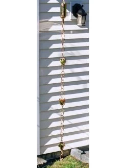 Wine Bottle, Grapes & Glasses Copper Rain Chain, 9.5' -Garden Care Shop 8612744 01v