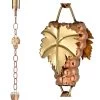 Wine Bottle, Grapes & Glasses Copper Rain Chain, 9.5'