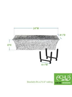 Achla Designs Handrail Flowerbox Bracket Kit For Rail 13 Achla Designs Handrail Flowerbox Bracket Kit For Rail -Garden Care Shop 8612884 02v