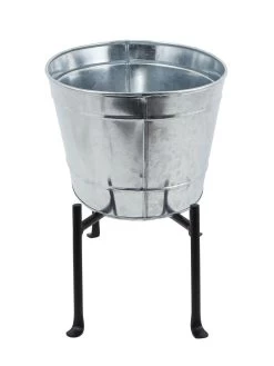 Achla Designs Mini Oval Galvanized Tub With Folding Stand -Garden Care Shop 8612906 05v