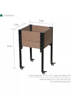 Mobile Elevated Corner Planter -Garden Care Shop 8614267 03V 3 4